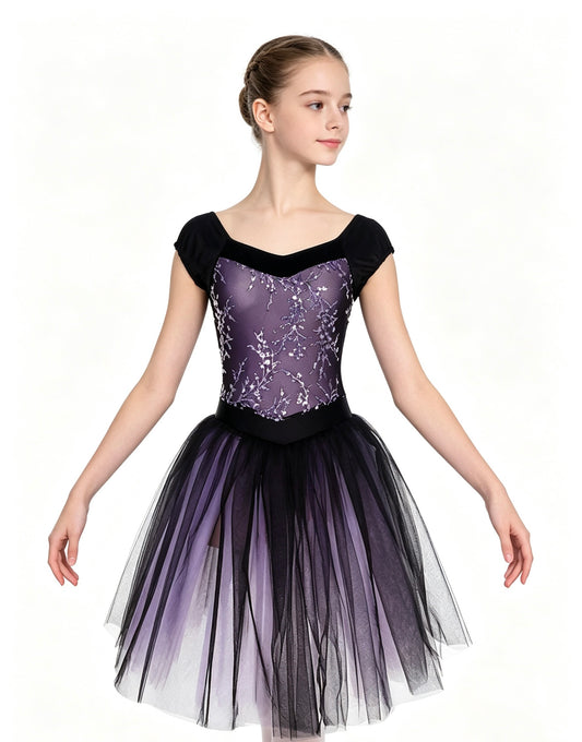 Black & Purple Romantic Tutu Dress