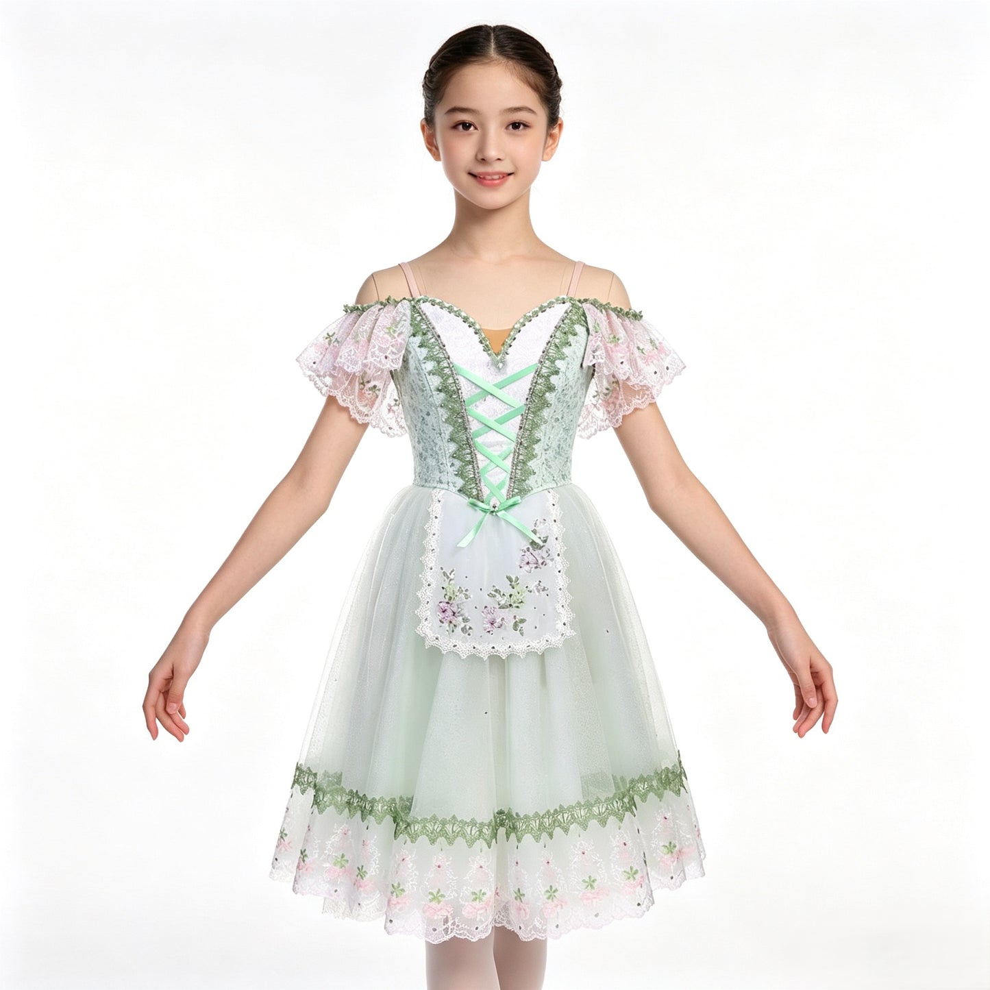 White & Green Romantic Tutu