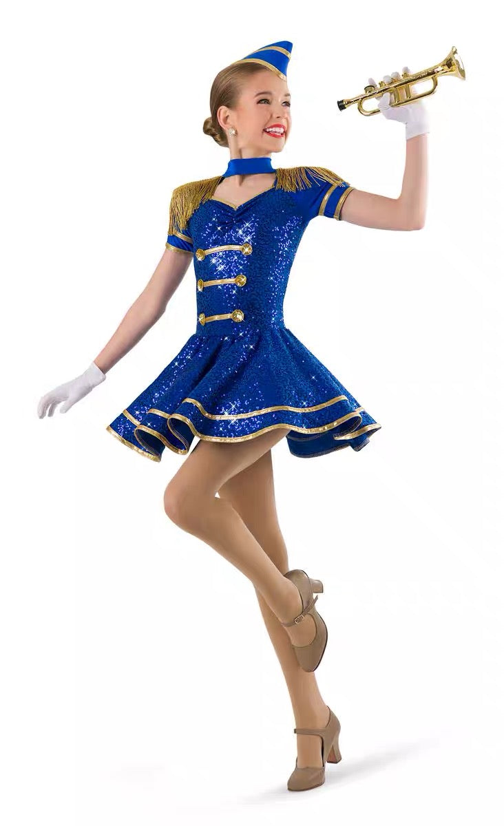 Royal Blue Majorette Dress with Megaphone
