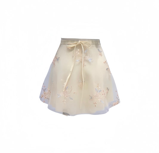 Embroided Wrap Skirt