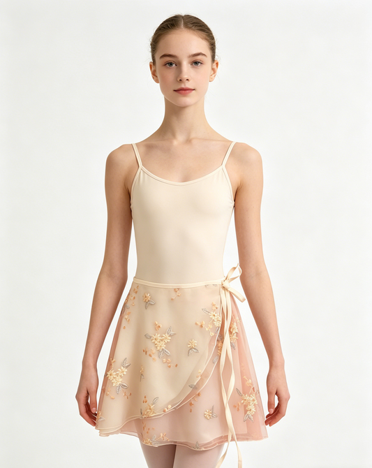 Embroided Wrap Skirt
